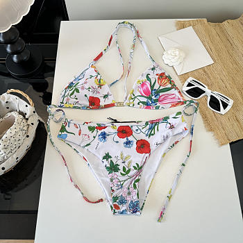 Colestore  Gucci Printed sparkling jersey bikini in multicolor White
