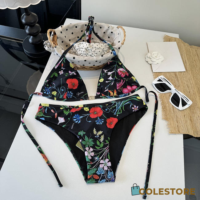 Colestore  Gucci Printed sparkling jersey bikini in multicolor Black - 1