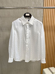 Colestore  Louis Vuitton Mini Monogram Silk Evening Shirt White  - 1