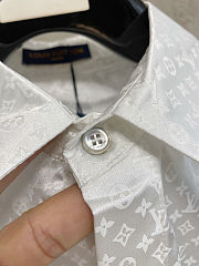 Colestore  Louis Vuitton Mini Monogram Silk Evening Shirt White  - 3