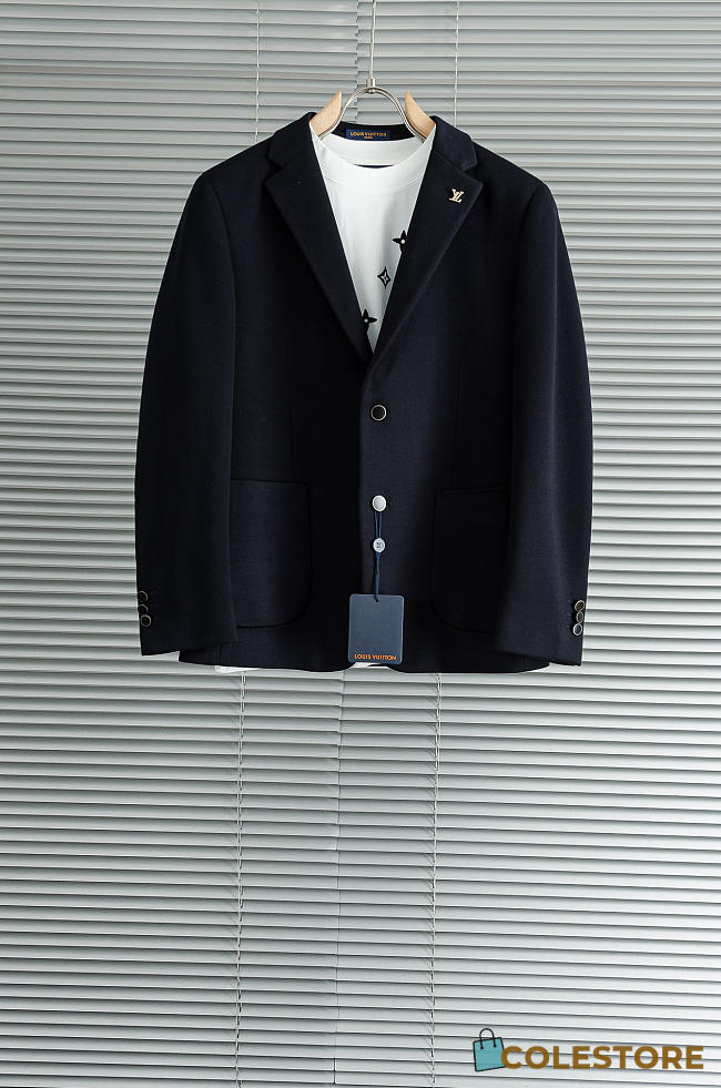 Colestore Louis Vuitton Tailored Jacket with LV Pin Black - 1