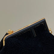 Fendi First Small Black Fur Bag Size 26x9.5x18cm - 6