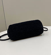Fendi First Small Black Fur Bag Size 26x9.5x18cm - 3