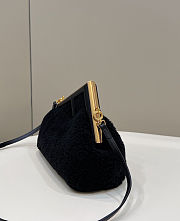 Fendi First Small Black Fur Bag Size 26x9.5x18cm - 2