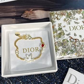 Colestore Dior Dioramour Doves & Roses Bracelet Gold-Finish Metal and Multicolor Lacquer