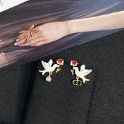 Colestore Dior Dioramour Doves & Roses Earrings Gold-Finish Metal, White Resin Pearl and Multicolor Lacquer - 6
