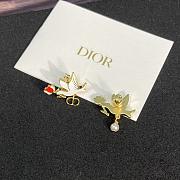 Colestore Dior Dioramour Doves & Roses Earrings Gold-Finish Metal, White Resin Pearl and Multicolor Lacquer - 4