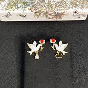 Colestore Dior Dioramour Doves & Roses Earrings Gold-Finish Metal, White Resin Pearl and Multicolor Lacquer - 2