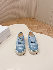 Colestore Dior Saltwind Sneaker Bleu Ciel Dior Oblique Embroidered Cotton and White Lace - 1