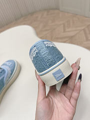 Colestore Dior Saltwind Sneaker Bleu Ciel Dior Oblique Embroidered Cotton and White Lace - 6