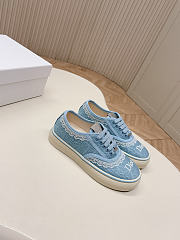 Colestore Dior Saltwind Sneaker Bleu Ciel Dior Oblique Embroidered Cotton and White Lace - 5
