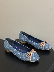 Colestore Louis Vuitton Nina Flat Ballerina Monogram Denim Blue - 1