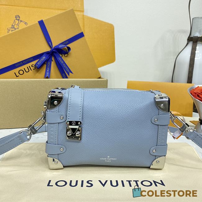 Colestore Louis Vuitton Side Trunk PM Blue Grained calf leather 19 x 12.5 x 7.5 cm - 1