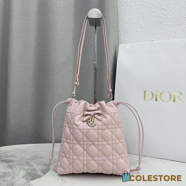 Colestore Dior Adiorable Mini Bucket Bag Soupir Pink Cannage Lambskin 20 x 22 x 5.5 cm - 1