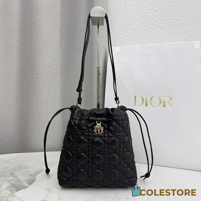 Colestore Dior Adiorable Mini Bucket Bag Black Cannage Lambskin 20 x 22 x 5.5 cm - 1