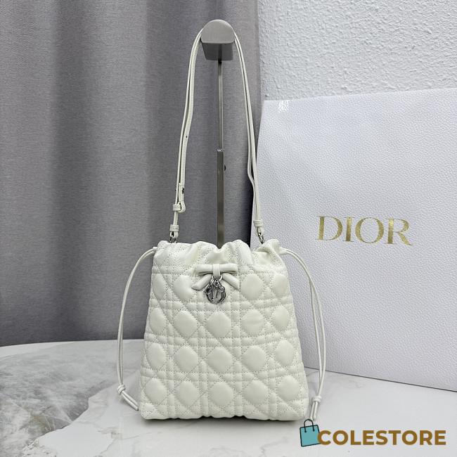 Colestore Dior Adiorable Mini Bucket Bag Latte Cannage Lambskin 20 x 22 x 5.5 cm - 1