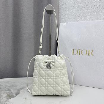 Colestore Dior Adiorable Mini Bucket Bag Latte Cannage Lambskin 20 x 22 x 5.5 cm
