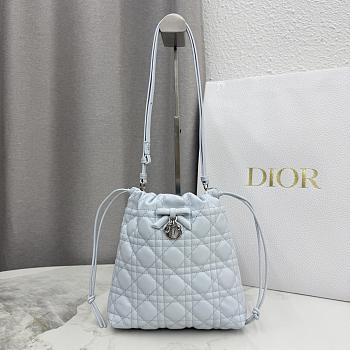 Colestore Dior Adiorable Mini Bucket Bag Ice Blue Cannage Lambskin 20 x 22 x 5.5 cm
