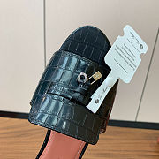 Colestore  Loro Piana Summer Charms Sandal Crocodile Leather Black - 6