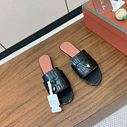 Colestore  Loro Piana Summer Charms Sandal Crocodile Leather Black - 5