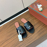 Colestore  Loro Piana Summer Charms Sandal Crocodile Leather Black - 4