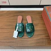Colestore  Loro Piana Summer Charms Sandal Crocodile Leather Green - 1