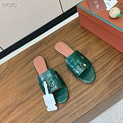 Colestore  Loro Piana Summer Charms Sandal Crocodile Leather Green - 6