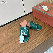 Colestore  Loro Piana Summer Charms Sandal Crocodile Leather Green - 2