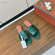 Colestore  Loro Piana Summer Charms Sandal Crocodile Leather Green - 3