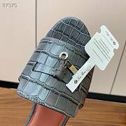 Colestore  Loro Piana Summer Charms Sandal Crocodile Leather Gray - 5