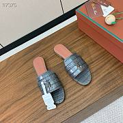 Colestore  Loro Piana Summer Charms Sandal Crocodile Leather Gray - 2