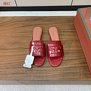 Colestore  Loro Piana Summer Charms Sandal Crocodile Leather Red - 1
