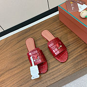 Colestore  Loro Piana Summer Charms Sandal Crocodile Leather Red - 4