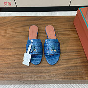 Colestore  Loro Piana Summer Charms Sandal Crocodile Leather Blue - 1