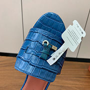 Colestore  Loro Piana Summer Charms Sandal Crocodile Leather Blue - 6