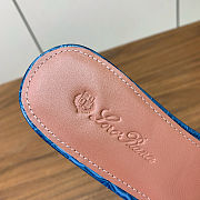 Colestore  Loro Piana Summer Charms Sandal Crocodile Leather Blue - 5