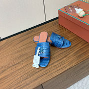 Colestore  Loro Piana Summer Charms Sandal Crocodile Leather Blue - 3