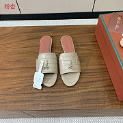 Colestore  Loro Piana Summer Charms Sandal Crocodile Leather Beige - 1