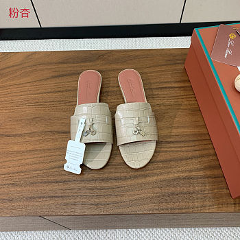 Colestore  Loro Piana Summer Charms Sandal Crocodile Leather Beige