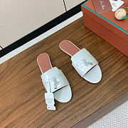 Colestore  Loro Piana Summer Charms Sandal Crocodile Leather White - 3