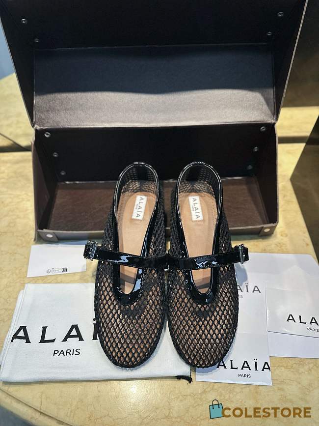 Colestore Alaia Ballet Flats in Fishnet  Black - 1