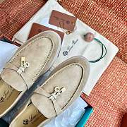 Colestore Loro Piana Women's Suede Loafer Walking Shoe in Beige - 4