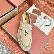 Colestore Loro Piana Women's Suede Loafer Walking Shoe in Beige - 5