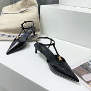 Colestore Celine Kitten T-Bar Strap Pump In Calfskin Black - 1