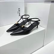 Colestore Celine Kitten T-Bar Strap Pump In Calfskin Black - 3