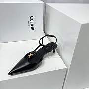 Colestore Celine Kitten T-Bar Strap Pump In Calfskin Black - 5
