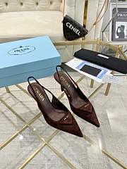 Colestore  Prada Dark Brown Suede Slingback Pumps 7.5cm - 1
