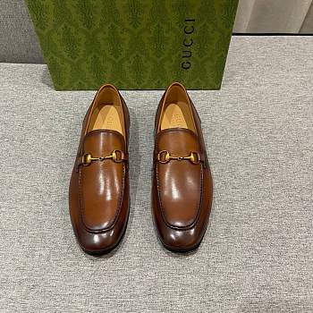 Colestore  Gucci Brown Leather Gucci Jordaan Loafer