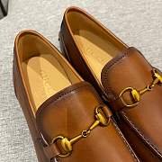 Colestore  Gucci Brown Leather Gucci Jordaan Loafer - 5