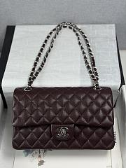 Colestore Chanel Dark Brown Quilted Leather Classic Double Flap Bag Silver Hardware 25cm - 1